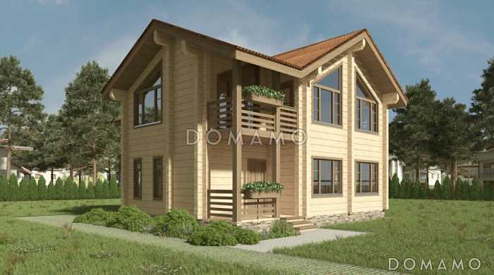 Проект деревянного дома из клееного бруса с большой туалетной комнатой Проект деревянного дома из клееного бруса с большой туалетной комнатой