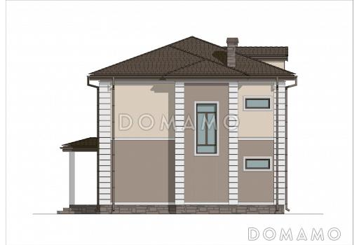 Проект двухэтажного дома с 3 спальнями, гостевой комнатой и просторной гостиной / Фасад 1