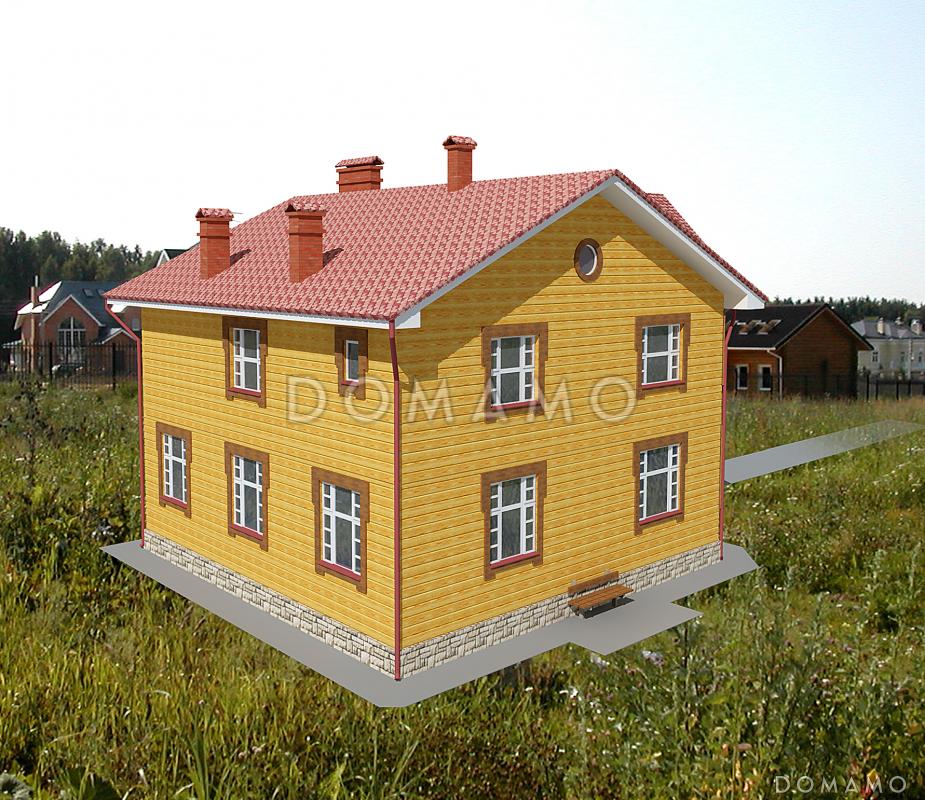 Двухэтажный дом с двумя эркерами / 2