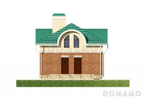 проект гаража на два автомобиля с мансардой / Фасад 2