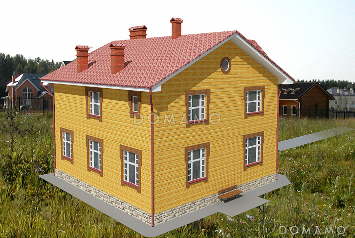 Двухэтажный дом с двумя эркерами Двухэтажный дом с двумя эркерами