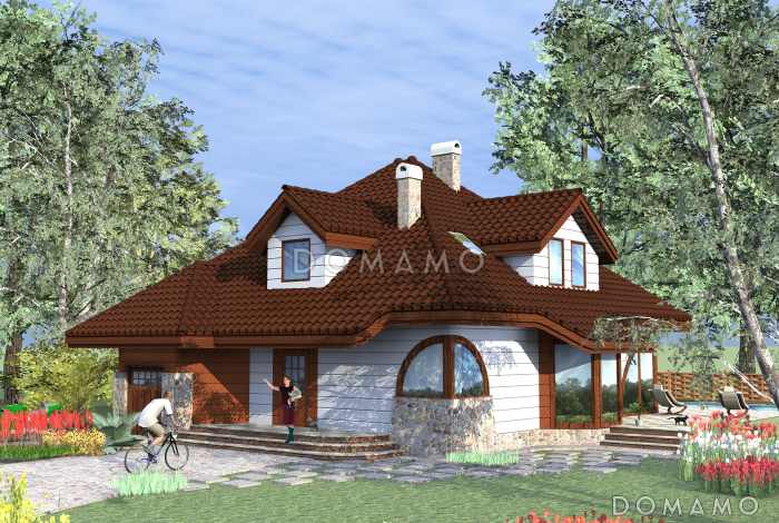 Проект коттеджа с необычными окнами Проект коттеджа с необычными окнами