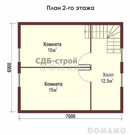 Дом из профилированного бруса по проекту ДПБ3 / План 2 этажа Дом из профилированного бруса по проекту ДПБ3 / План 2 этажа
