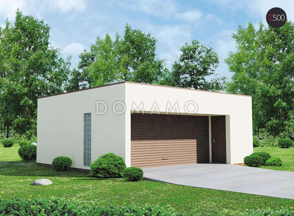 Проект гаража из газобетона для двух авто с дополнительным помещением / 1