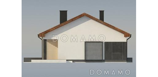 Проект комфортного одноэтажного дома из кирпича с четырьмя спальнями / Фасад 2