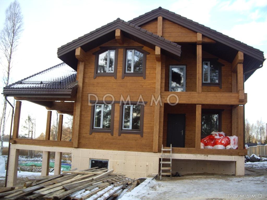 Проект респектабельного дома из клееного бруса с террасой / 3