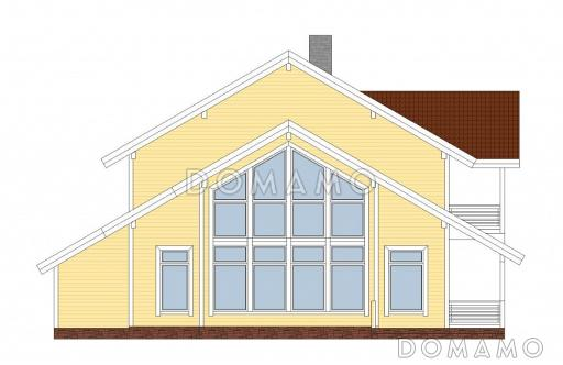 Проект дома из пенобетона с просторной кухней и вторым светом / Фасад 4