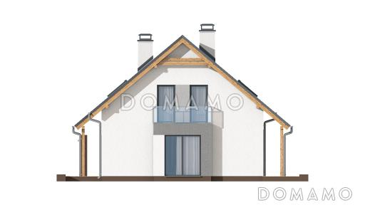 Проект классического мансардного дома из газобетона с кабинетом и большим техническим помещением / Фасад 4