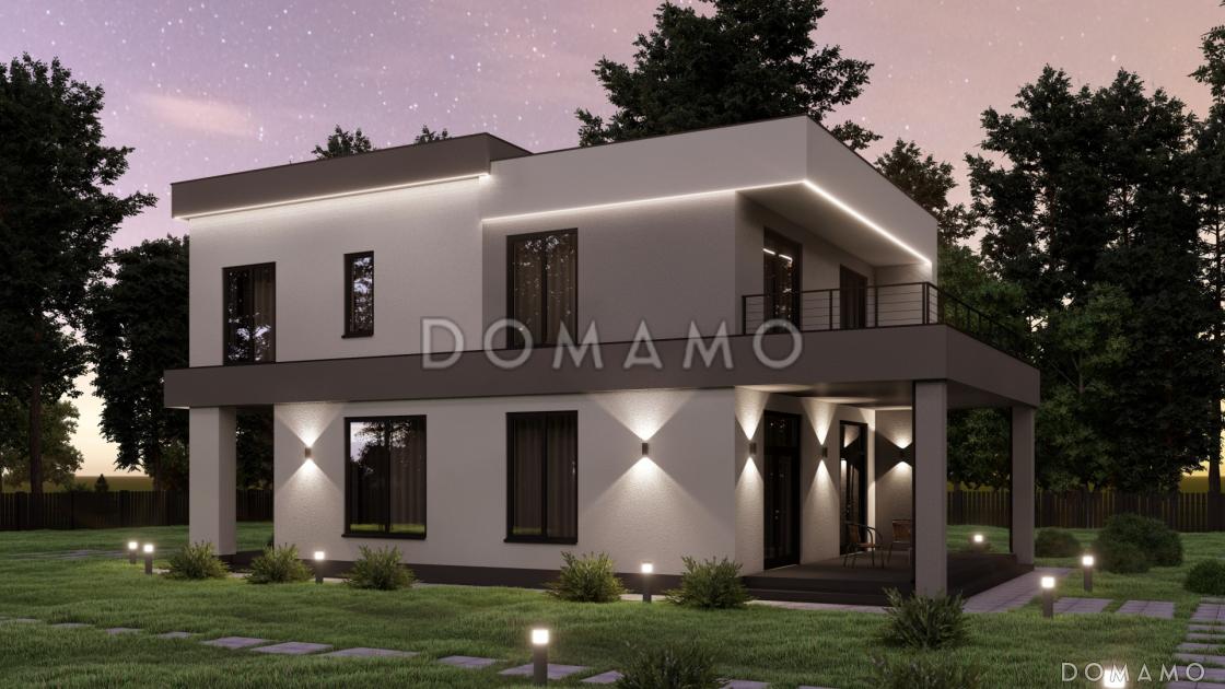 Проект дома в стиле Хай-тек с эксплуатируемой кровлей S-182 / 6