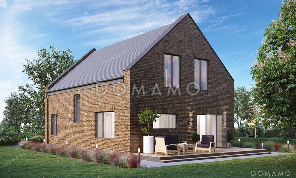 Проект одноэтажного дома с мансардой и террасой / 3