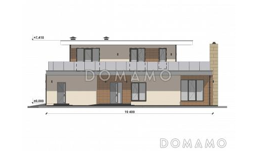 Проект эргономичного дома с гаражом на две машины S-258 / Фасад 1