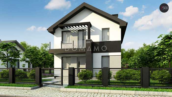 Проект компактного двухэтажного дома из кирпича современного дизайна