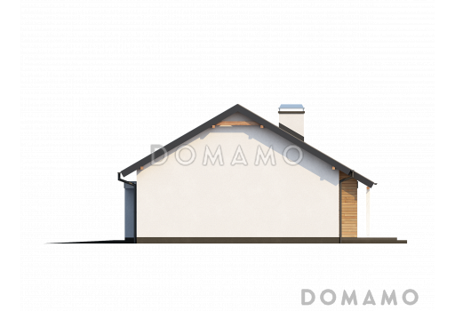 Проект одноэтажного дома из кирпича с гаражом на два автомобиля и отделённой спальной зоной / Фасад 4
