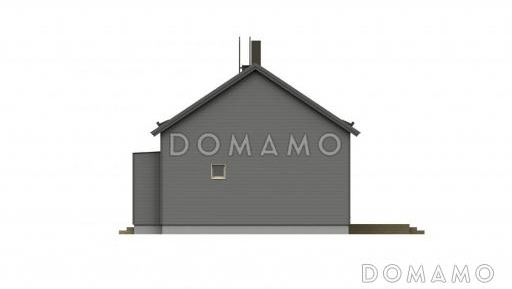 Проект одноэтажного каркасного дома с панорамным остеклением / Фасад 4