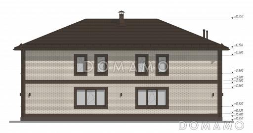 Проект эргономичного дуплекса с 8 спальнями на две семьи S-318 / Фасад 4