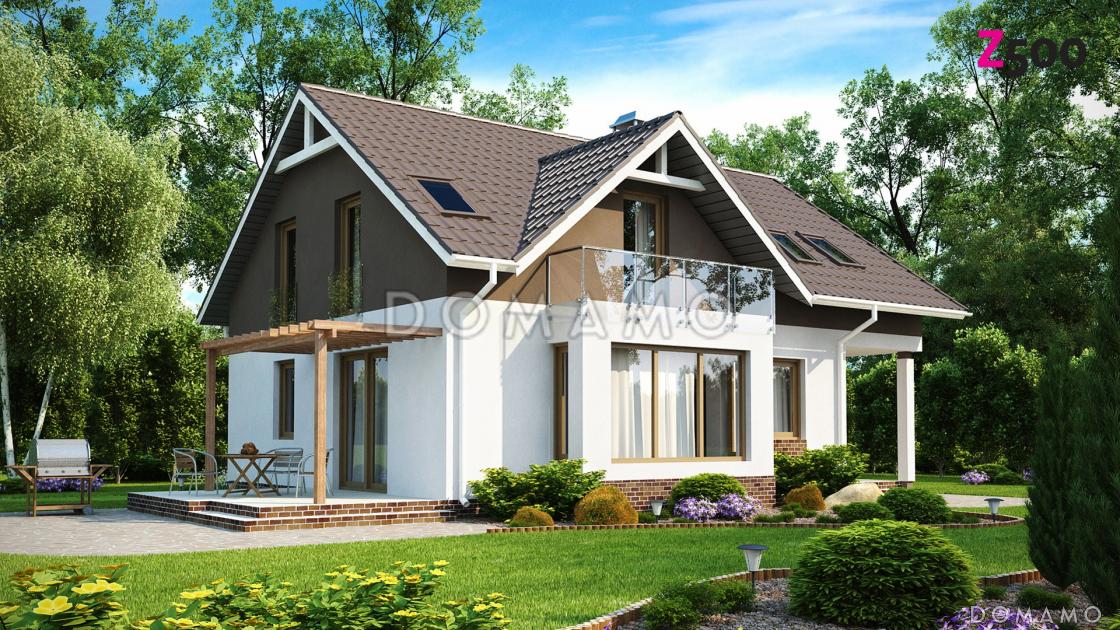 Проект одноэтажного мансардного дома из газобетона с кабинетом на первом этаже / 2