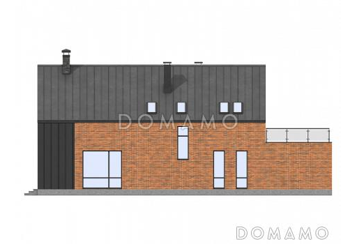 Проект дома с гаражом, хозяйской комнатой, террасами / Фасад 4