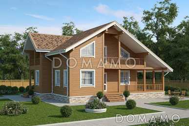 Проект большого деревянного дома, со всеми необходимыми комнатами Проект большого деревянного дома, со всеми необходимыми комнатами