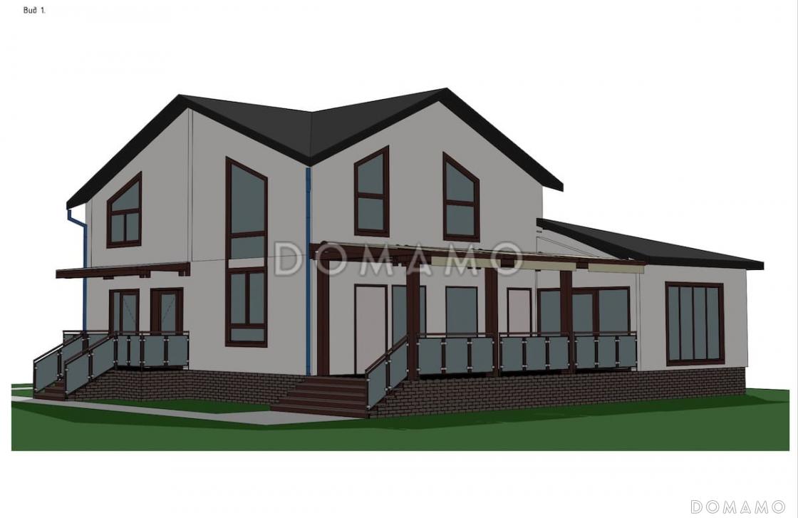 Проект двухэтажного каркасного дома с мансардой и гаражом / 2