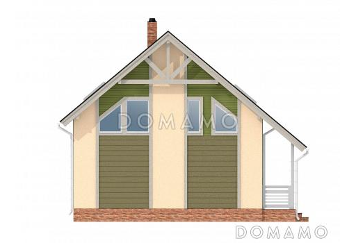 Проект каркасного дома с тренажерным залом на мансардном этаже / Фасад 3
