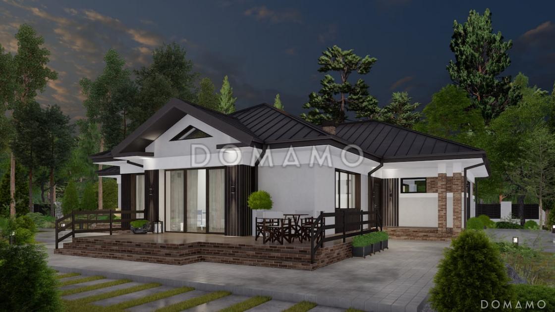 Проект дома из газобетона с двухместным гаражом и двумя террасами / 7