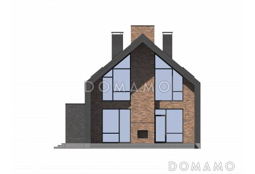 Проект дома в стиле барнхаус со вторым светом и лаунж-зоной наверху / Фасад 1
