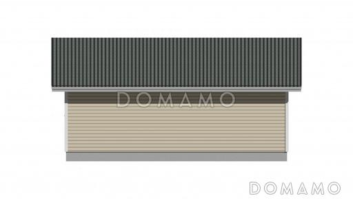 Проект каркасного навеса для двух машин со складским помещением / Фасад 4 Проект каркасного навеса для двух машин со складским помещением / Фасад 4