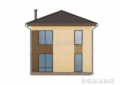 Проект современного двухэтажного каркасного дома / Фасад 4