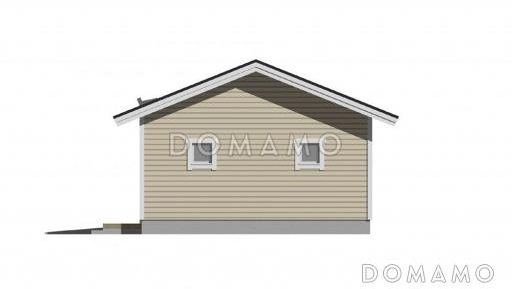 Проект каркасного гаража для двух машин с складским помещением / Фасад 2