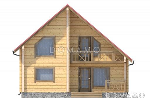 Проект дома из клееного бруса до 200 кв.м / Фасад 1