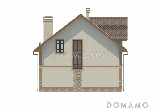 Проект классического двухэтажного дома с террасой и большим балконом / Фасад 4