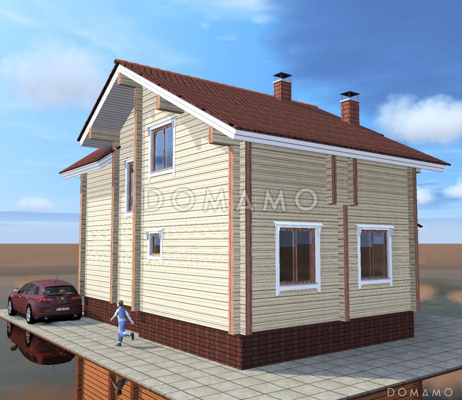 Проект коттеджа в брусовом исполнением с террасой / 3