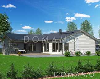 Проект каркасного дома с комнатой отдыха в зоне сауны