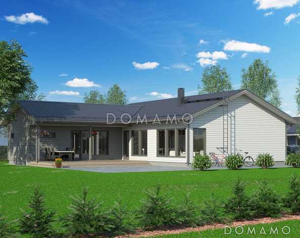 Проект каркасного дома с комнатой отдыха в зоне сауны Проект каркасного дома с комнатой отдыха в зоне сауны