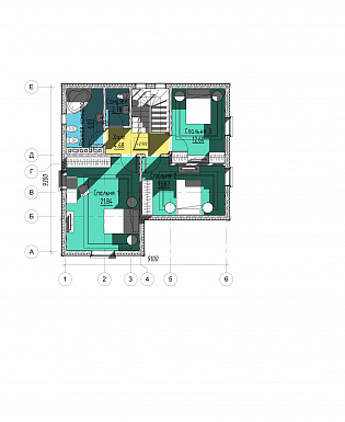Проект одноэтажного дома с мансардой и подвалом / План мансардного этажа Проект одноэтажного дома с мансардой и подвалом / План мансардного этажа