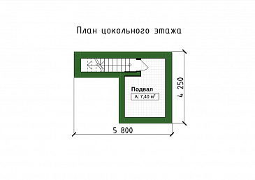 Проект утепленного гаража из газобетона с навесом и погребом / План цокольного этажа Проект утепленного гаража из газобетона с навесом и погребом / План цокольного этажа