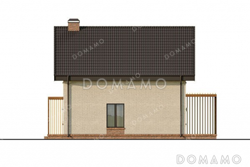 Проект одноэтажного дома с мансардой и просторной террасой / Фасад 4