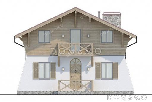 Проект коттеджа в стиле шале с 4 спальнями и нестандартными фасадами / Фасад 4