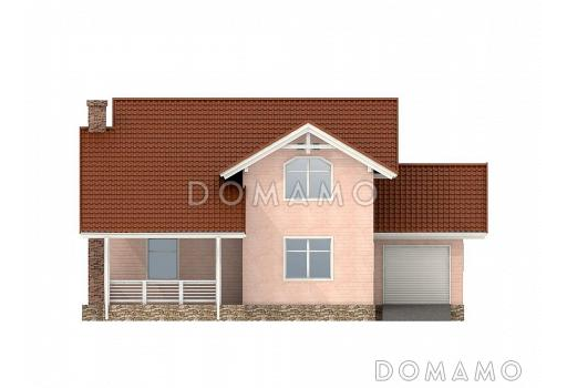Проект каркасного дома с гаражом для одной машины / Фасад 4