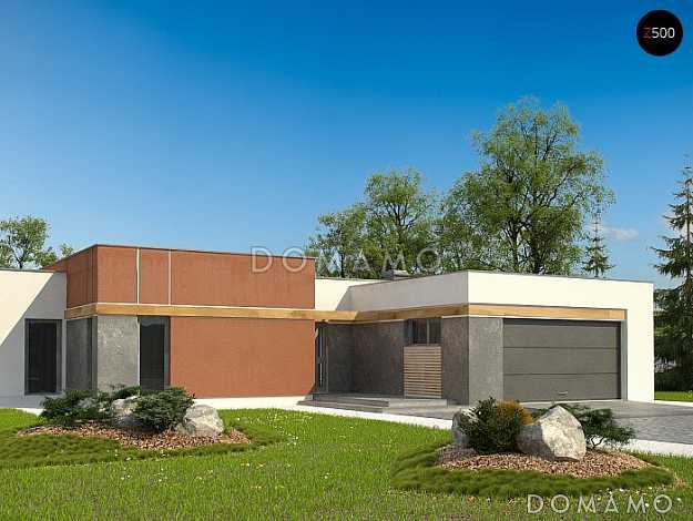 Проект современного одноэтажного дома из кирпича с плоской крышей, с тремя спальнями, кабинетом и гаражом для двух автомобилей Проект современного одноэтажного дома из кирпича с плоской крышей, с тремя спальнями, кабинетом и гаражом для двух автомобилей