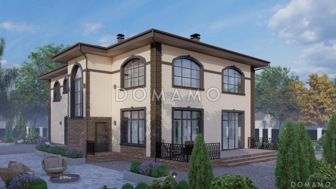 Проект двухэтажного дома из газобетона с 5 спальнями, сауной и гаражом на 1 машину / 5