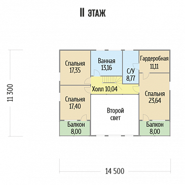 Проект каркасного дома с кабинетом на первом этаже / План мансардного этажа