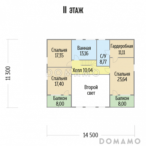 Проект каркасного дома с кабинетом на первом этаже / План мансардного этажа