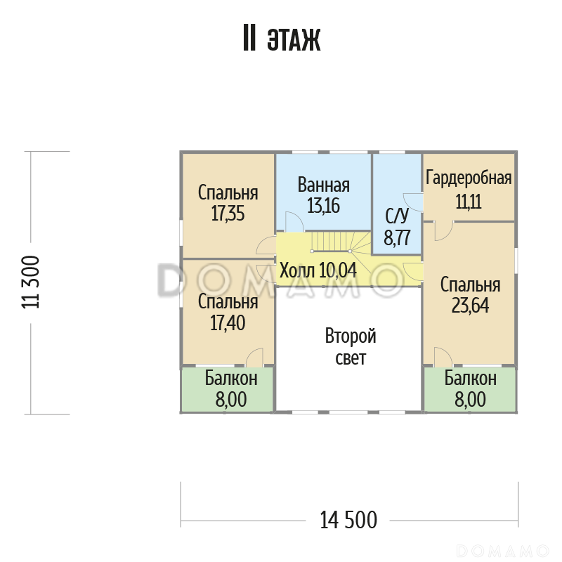 Проект каркасного дома с кабинетом на первом этаже / План мансардного этажа