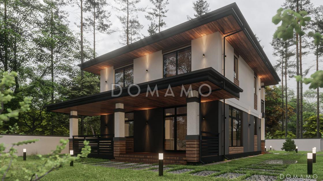 Проект дома из газобетона с 3 спальнями и ванной на втором этаже / 1