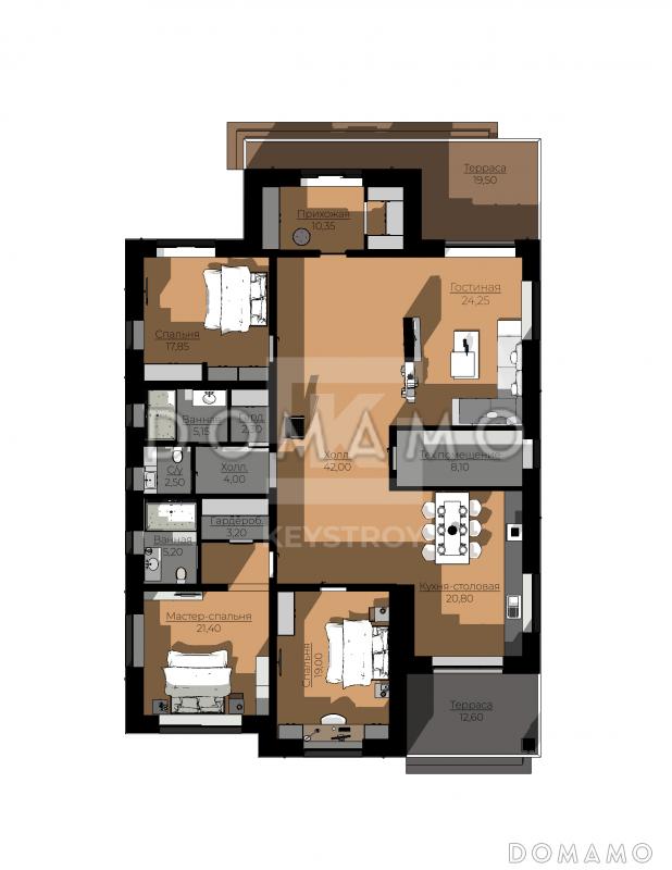 КейСтрой-375 / План 1 этажа