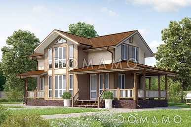Проект загородного дома из клееного бруса со вторым светом