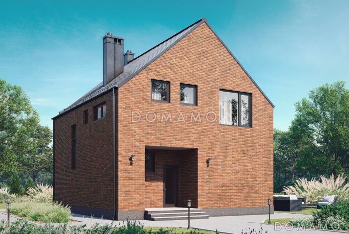 Проект загородного дома в стиле Барнхаус с тремя санузлами, гостиной с камином, кладовой у крыльца Проект загородного дома в стиле Барнхаус с тремя санузлами, гостиной с камином, кладовой у крыльца