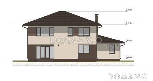 Проект современного дома с гаражом на две машины S-227 / Фасад 2