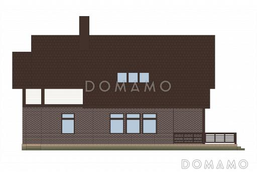 Проект дома из газобетонных блоков с отделкой из двух материалов / Фасад 3